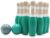Sterling Sports Wooden Lawn Bowling 9″ Skittles Set with Carrying Mesh Bag for Indoors and Outdoors – 10 Wooden Pins and 2 Balls, Green/Turquoise and Gray