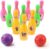 Vokodo 12 Pieces Deluxe Toy Bowling Play Set Includes 10 Pins and 2 Balls Carrying Case Colorful Educational Early Development Indoor Sport Alley Game for Toddlers Boy Or Girl Children