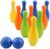 Vokodo Toy Bowling Set For Toddlers 12 Pieces Includes 10 Pins 2 Balls And Carrying Case Safe Educational Early Learning Colorful Active Play Sport Game For Preschool Children Boys Girls