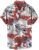 WYUTX Christmas Hawaiian Shirts for Men Big and Tall Slim Fit Dress Shirts for Men Summer Beach Shirt for Men Flower Pattern